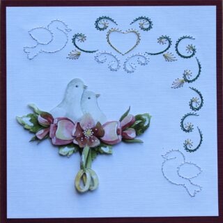 Kaart felicitatie huwelijk wit/d.rood, Randstans bruidspaar, met tekst Jullie hebben Ja tegen elkaar gezegd (kan ook met andere tekst)